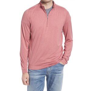 Johnnie O Men's Flex Performance 1/4 Zip Collared Pullover Size XL Rose Pink Red